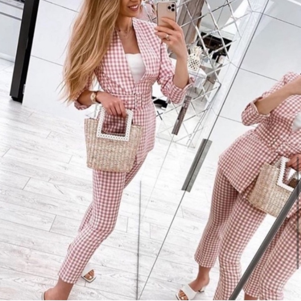 NWT ZARA gingham blazer - Picture 6 of 11